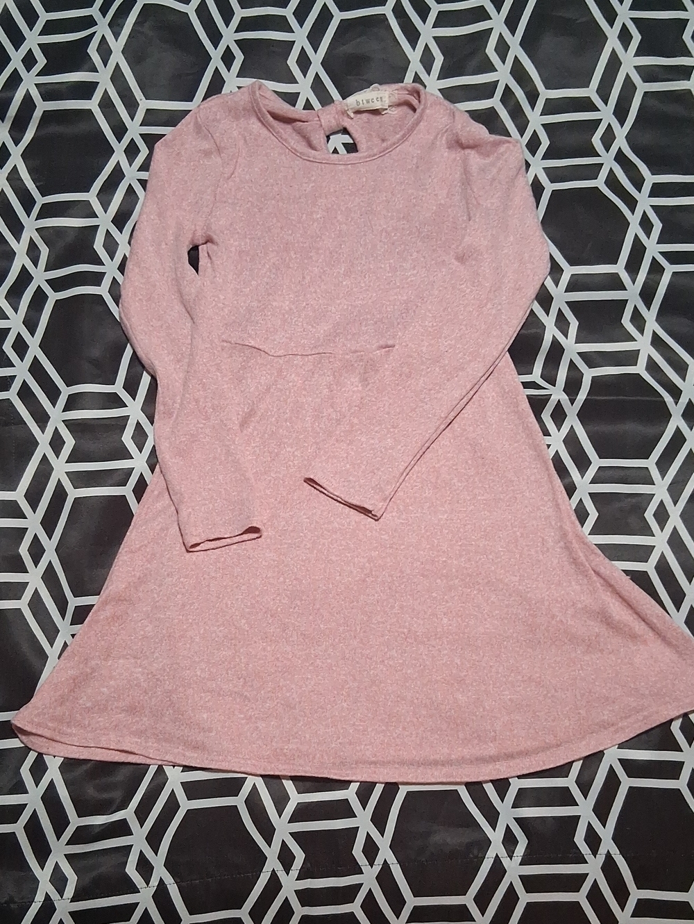 Btween Boutique Pink Long Sleeve Girls Swing Dress